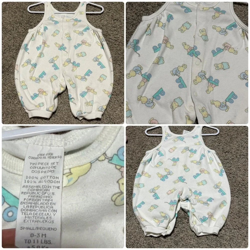 VTG Baby Girls Clothes Lot 6 Pieces 3-6M Carter's First Moments Dresses Romper